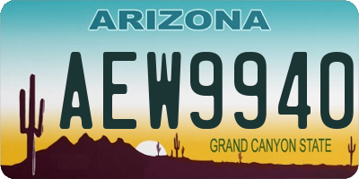 AZ license plate AEW9940