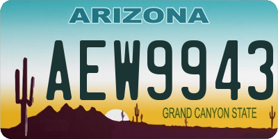 AZ license plate AEW9943