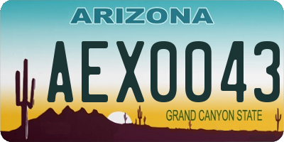 AZ license plate AEX0043