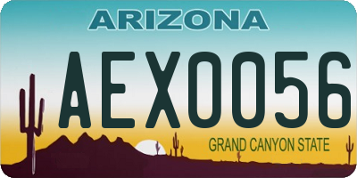AZ license plate AEX0056