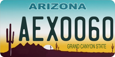 AZ license plate AEX0060