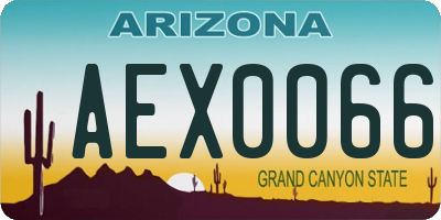 AZ license plate AEX0066