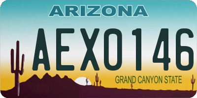 AZ license plate AEX0146