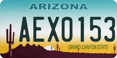 AZ license plate AEX0153