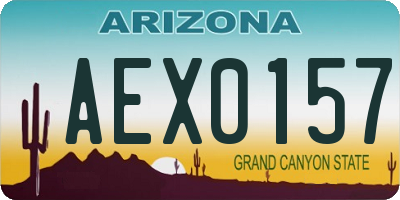 AZ license plate AEX0157