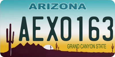 AZ license plate AEX0163