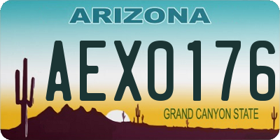 AZ license plate AEX0176