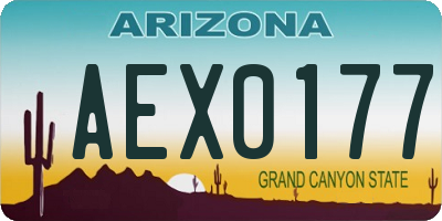 AZ license plate AEX0177
