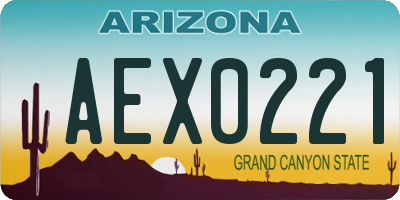 AZ license plate AEX0221