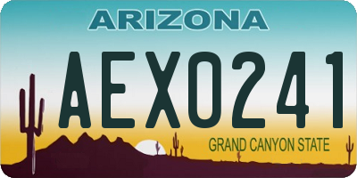 AZ license plate AEX0241