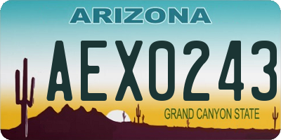 AZ license plate AEX0243