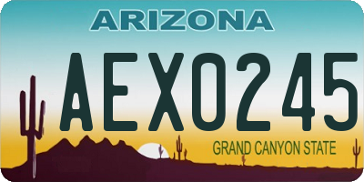 AZ license plate AEX0245