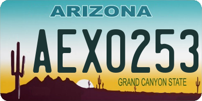 AZ license plate AEX0253