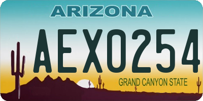 AZ license plate AEX0254