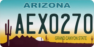 AZ license plate AEX0270