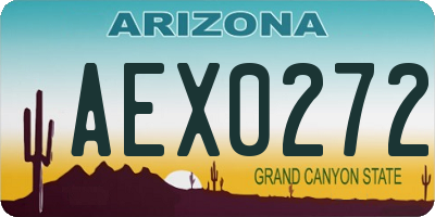 AZ license plate AEX0272