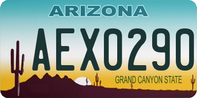 AZ license plate AEX0290