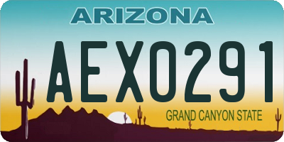 AZ license plate AEX0291