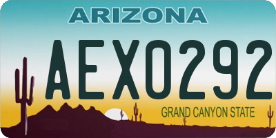 AZ license plate AEX0292