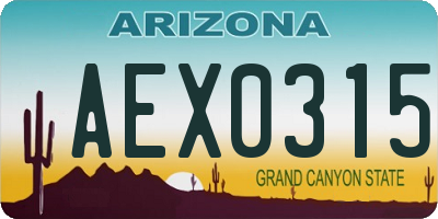 AZ license plate AEX0315