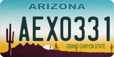 AZ license plate AEX0331