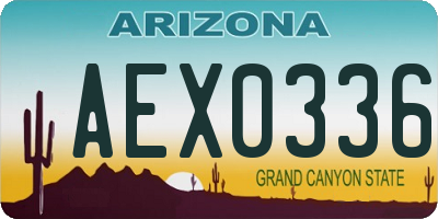AZ license plate AEX0336