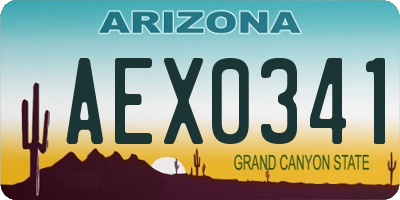 AZ license plate AEX0341