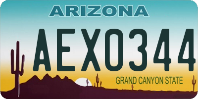 AZ license plate AEX0344