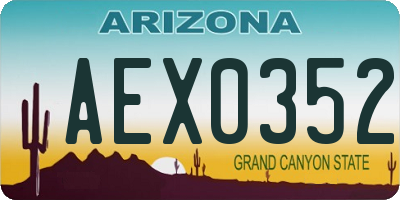 AZ license plate AEX0352