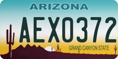 AZ license plate AEX0372