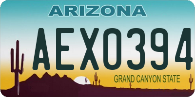 AZ license plate AEX0394