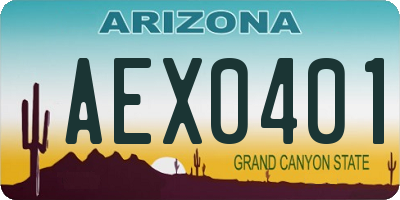 AZ license plate AEX0401