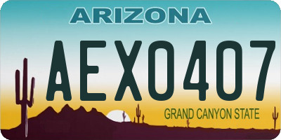 AZ license plate AEX0407