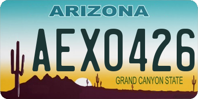 AZ license plate AEX0426
