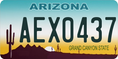 AZ license plate AEX0437