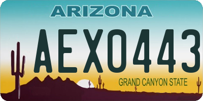 AZ license plate AEX0443