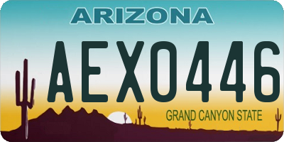 AZ license plate AEX0446