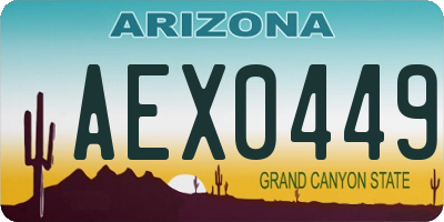AZ license plate AEX0449
