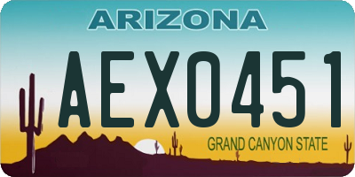 AZ license plate AEX0451