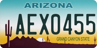 AZ license plate AEX0455