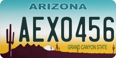 AZ license plate AEX0456