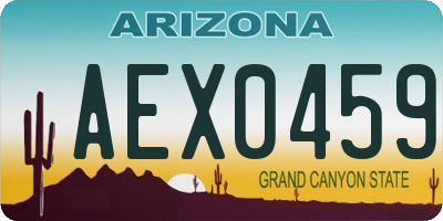 AZ license plate AEX0459