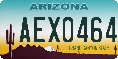 AZ license plate AEX0464