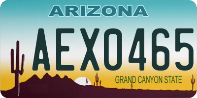 AZ license plate AEX0465