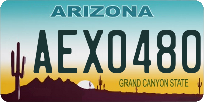 AZ license plate AEX0480