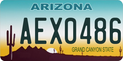 AZ license plate AEX0486