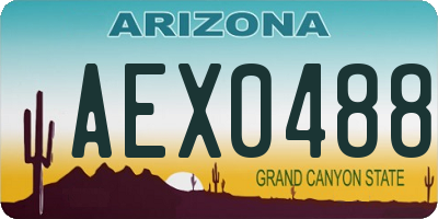 AZ license plate AEX0488