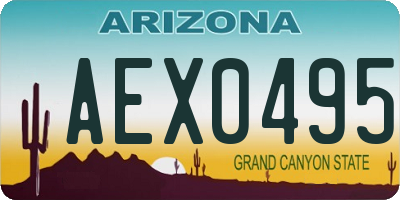 AZ license plate AEX0495