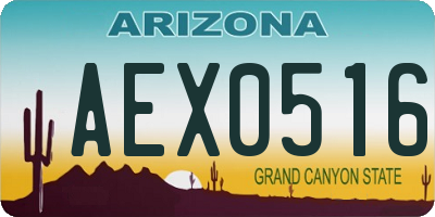AZ license plate AEX0516