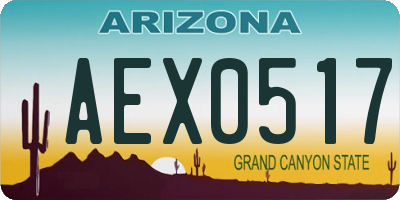 AZ license plate AEX0517